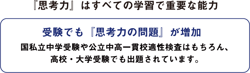 『思考力』はすべての学習で重要な能力